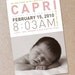 Modern Typography - Photo Birth Announcement - Baby Girl or Baby Boy