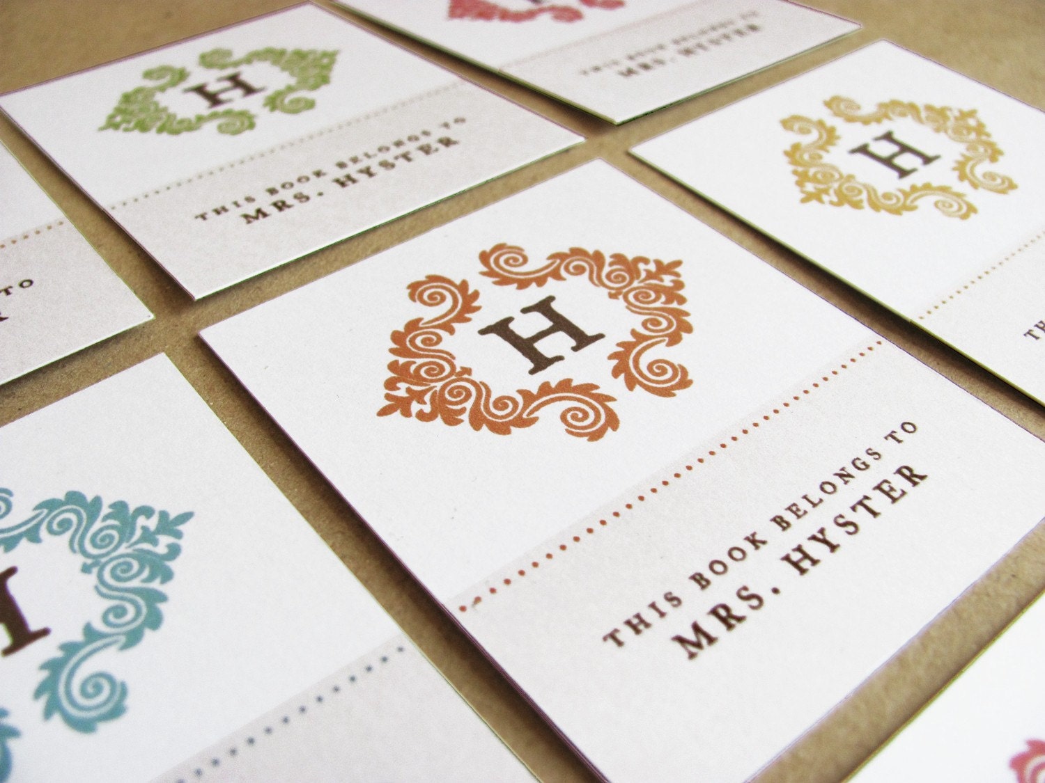 Modern Personalized Bookplates - Monogram and Name