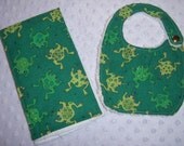 Clearance Froggy Baby Bib and Burp Cloth Gift Set