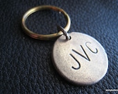Personalized Key Chain Keychain in Solid Bronze Monogrammed - Slings and Arrows