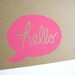 Neon Pink Hello Flat Notecards -  Set of 4 on Kraft Paper