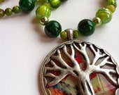 Tree of Life Green Beaded Necklace