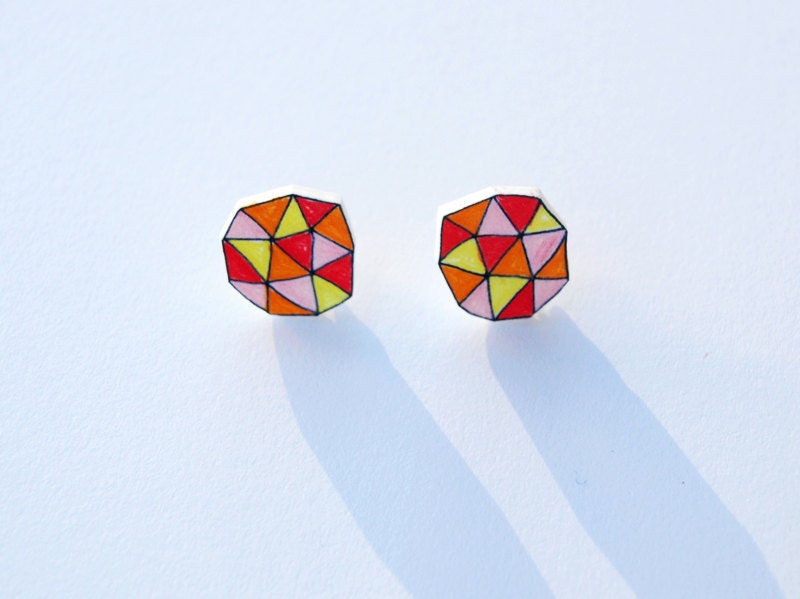 Geometric Stud Earrings - Made To Order