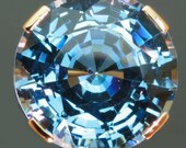 Vintage huge blue stone engagement ring made in France