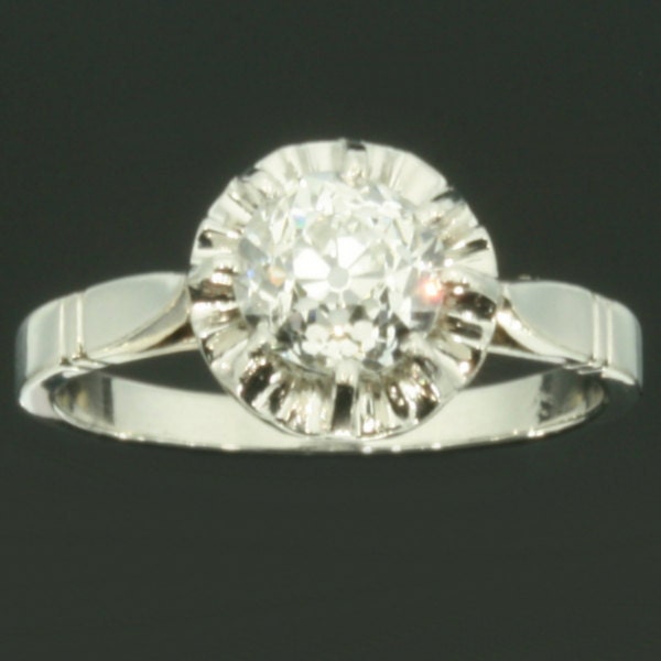 RESERVED Art Deco platinum engagement ring diamond France 1920s French jewelry