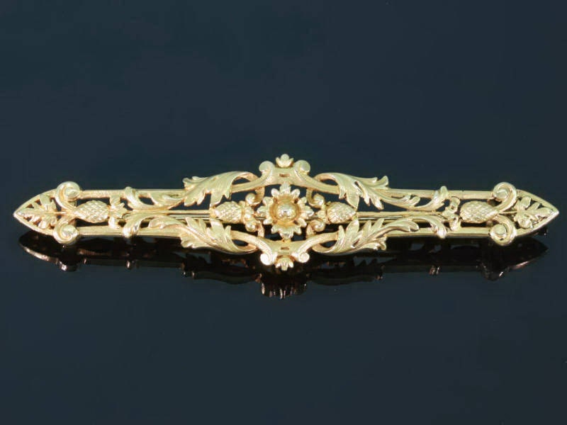 French Antique Gold Pinapple Brooch