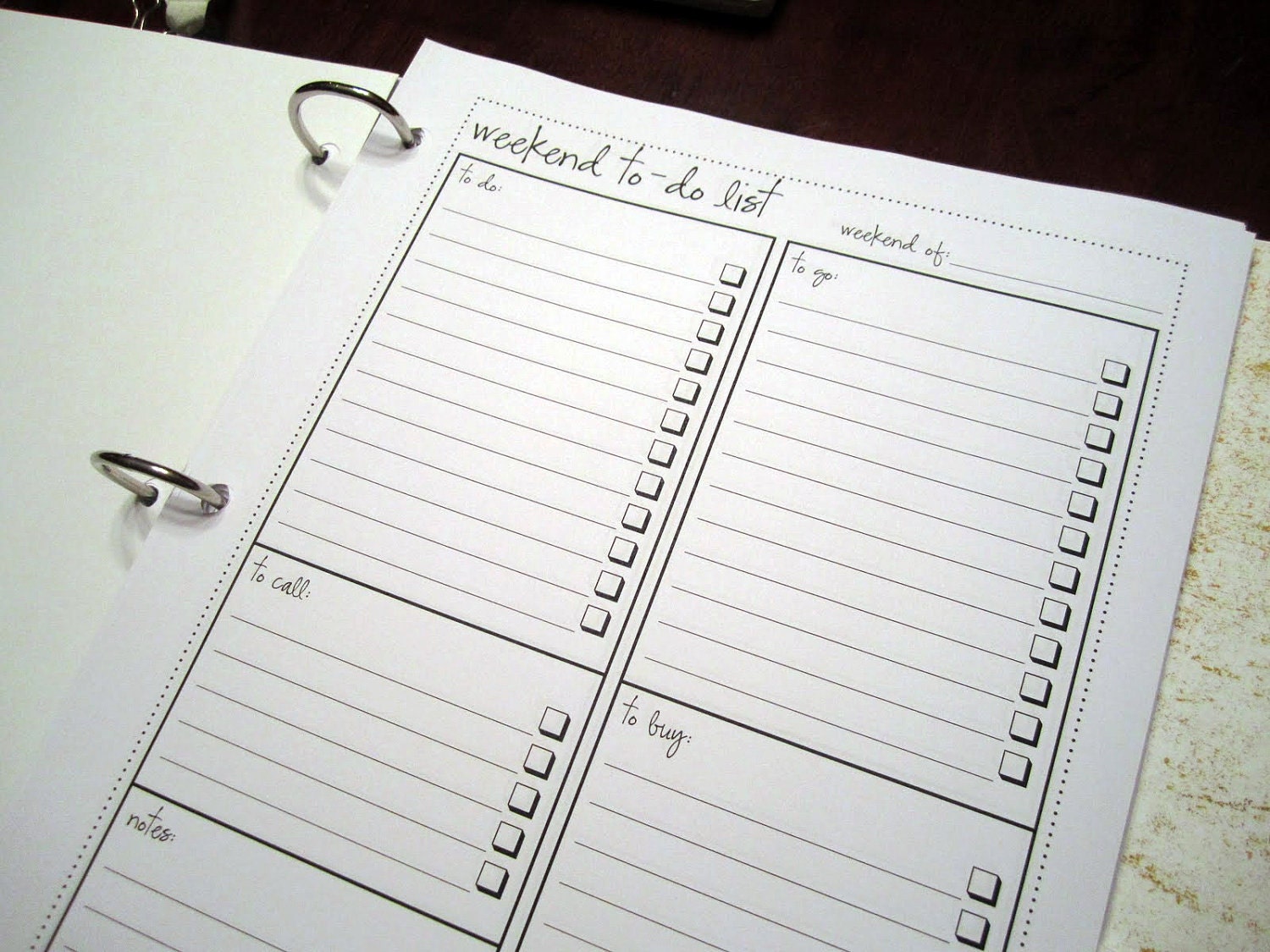 Household Organizational Notebook Printable Pages