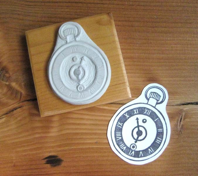 Pocket Watch Hand Carved Stamp