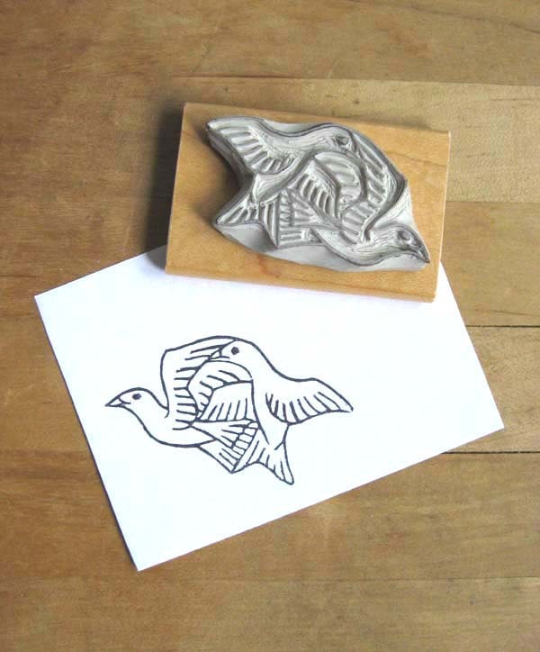 Escher Birds Hand Carved Stamp