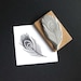 Peacock Feather Hand Carved Stamp