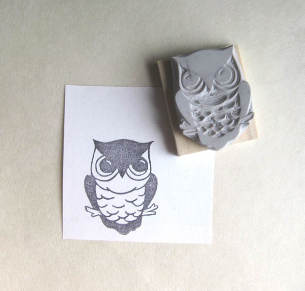 Little Owl - Hand Carved Stamp