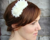 Flower Headband - Shabby Chic Headband in Ivory for Women and Girls