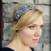 Charcoal Grey Rosette Flower Headband for Women and Girls