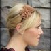 Adult Headband in Butterscotch, Shabby Chic Flower for Girls and Women