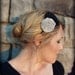 Black and Silver Double Folded Rose Headband for Women and Girls