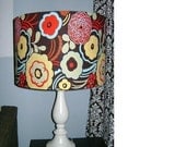 FREE SHIPPING - Beautiful drum shade made with Alexander Henry's Mocca fabric