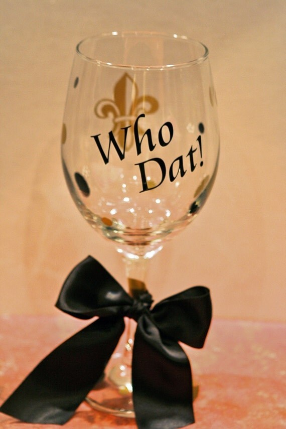 Who Dat Wine Glass
