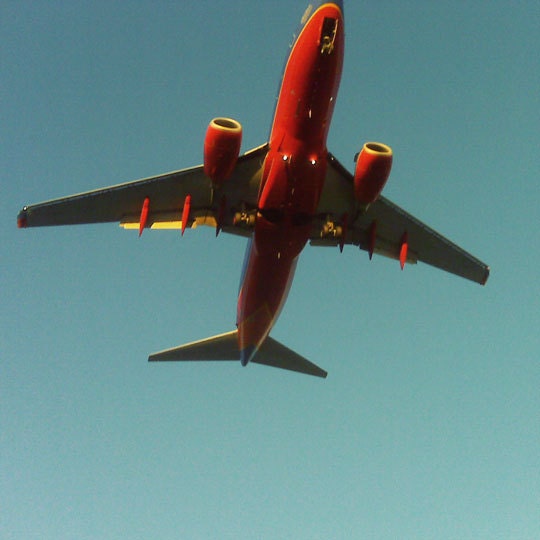 Airplane Photograph, Aeroplane, 5x5 Print , Quirky, Vintage Colors, Blue Sky, Red Plane Photo