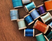 Still Life Photography, Spools of Thread, Set of Two 8x12 prints, Sewing Photos, Craft Room Decor, Vintage Colors