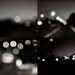 Set of four 4x6 black and white night photos - Drive Series - Nightime lights - modern home decor