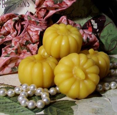 3 Beeswax Pumpkin Patch Candles
