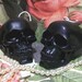 Beeswax Black Skull Candle