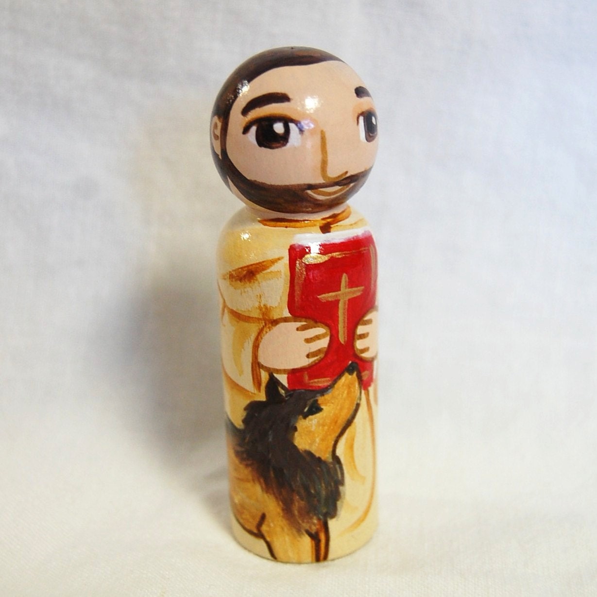Saint William of Vercelli Doll - Saint Doll - Catholic Wooden Toy - Made to Order