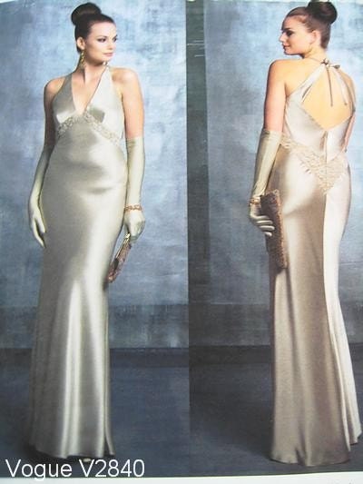 Vogue Dress Pattern V2840 - BELLVILLE SASSOON - Evening Dress -  Sizes 6/8/10