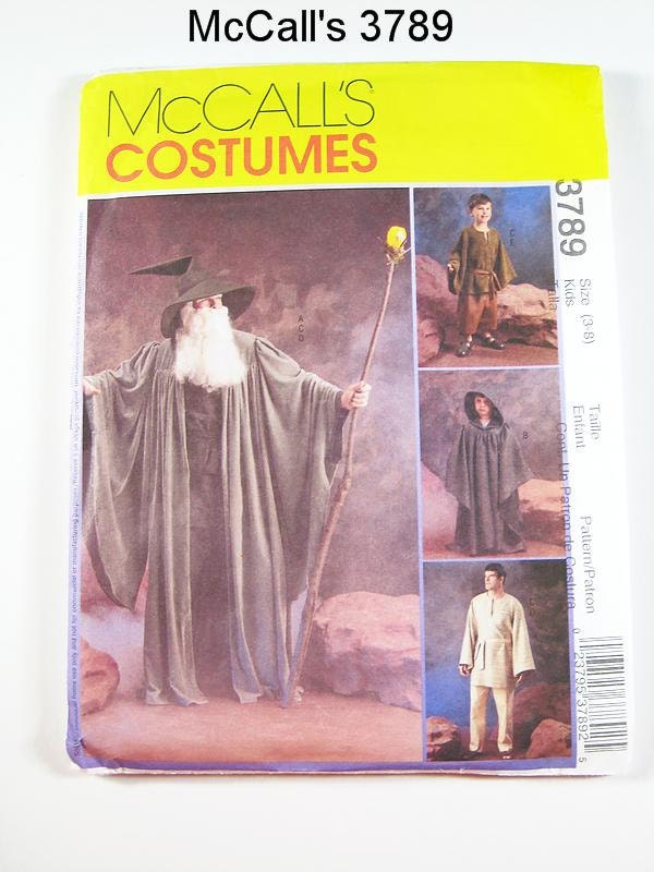 McCall's Costume Pattern 3789: Boy's or Girls' Wizard & Witches Costumes - Sz 3/4/5/6/7/8