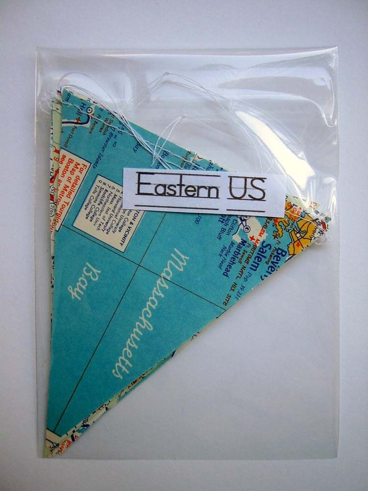 Vintage Map Garland- Randomized and Packaged