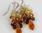 White Wine Grape Bunch Swarovski Crystal Earrings