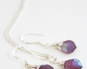 Lavender Ice Swarovski Crystal and Sterling Jewelry Set