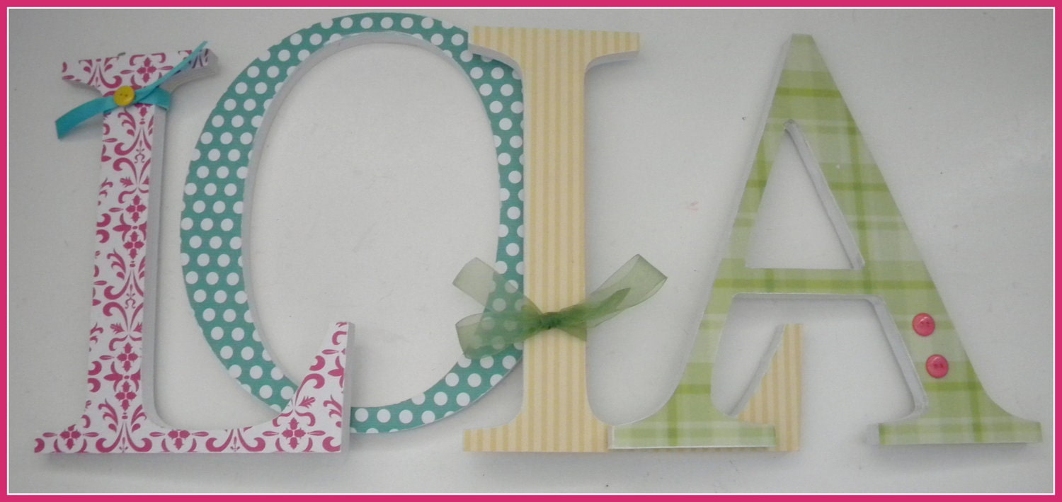 4 Baby Nursery Wall Letters - EIGHT INCH Georgia font letters - set of 4
