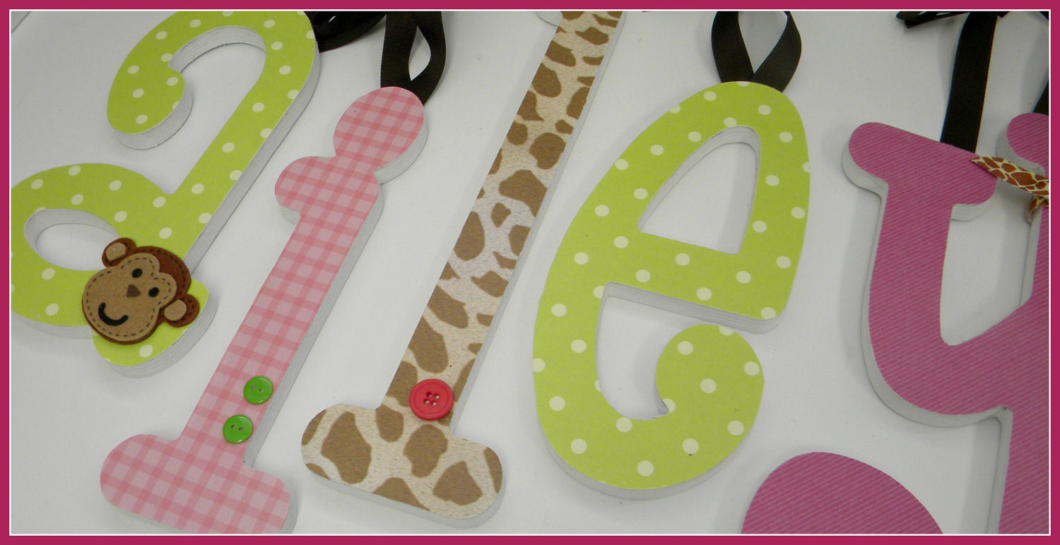 Wooden Letters Nursery - Princess of the Jungle - Coord with Carters Jungle Jill Bedding-avail in any size or font in this shop