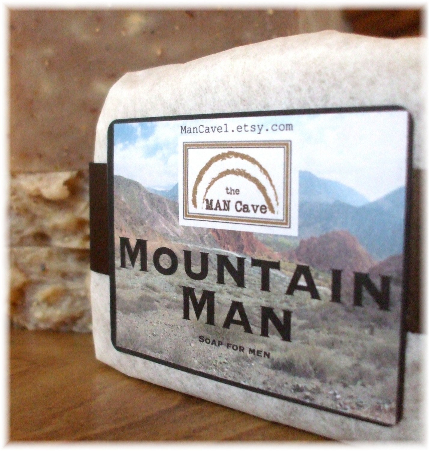 Man SOAP - MOUNTAIN MAN - Exfoliating Soap Bar with Organic Oils and Shea Butter by Man Cave Soapworks