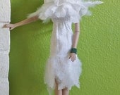 SALE: Strapless feathered dress for American Model Doll