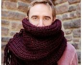 X-Large Fringe Scarf in Merlot