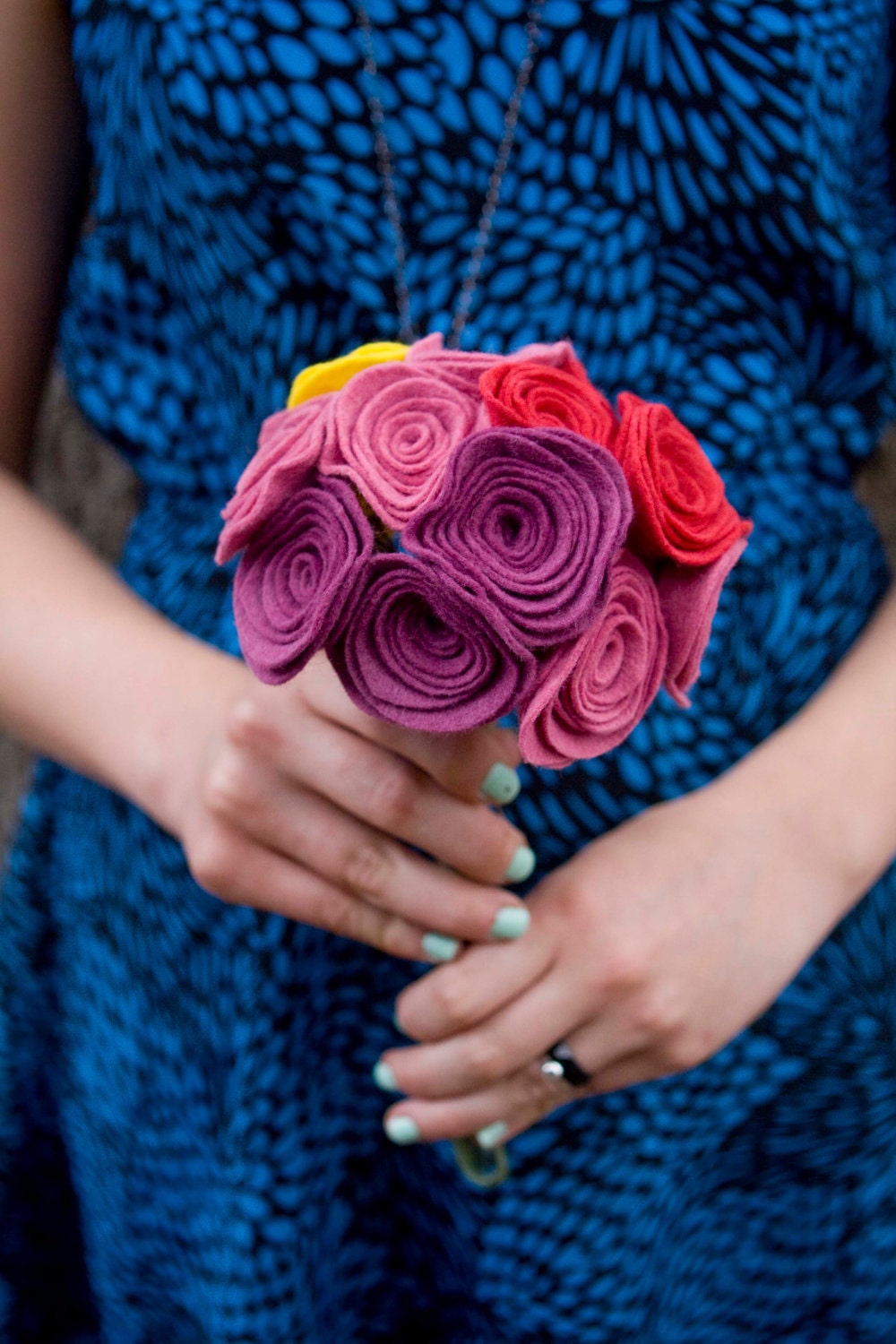 The Candace Bouquet for Bridesmaids - Custom - Felt - Wildflower - Funky -
