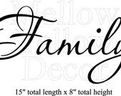 Family vinyl decal wall words art graphics