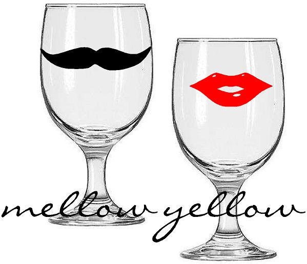 mustache and lips vinyl decals