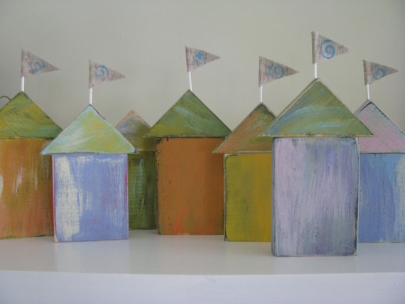 Coastal Beach Cottages Nautical set of 5 in 3 sizes
