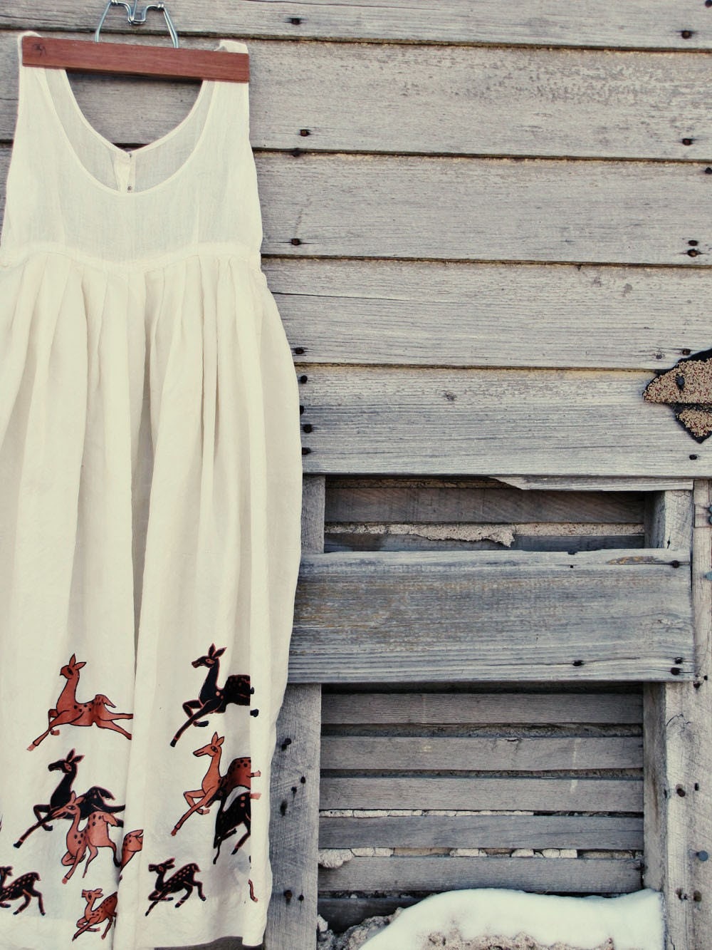 RESERVED for Nadyne Hand Painted Deer Dress