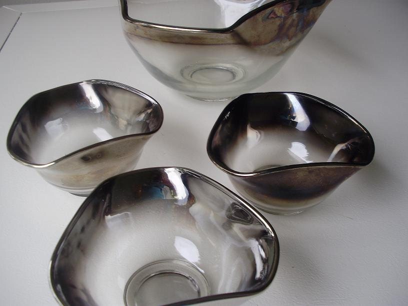 Silver Ombre Salad Bowl Set