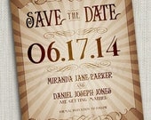 Vintage Style Save the Date Printable Card - Wedding Bridal Announcement Steampunk Il_170x135