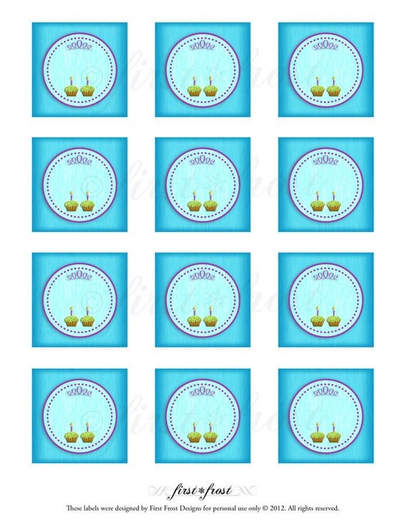 Twins First Birthday Printable Gift Tags Cupcake Food Toppers Il_570xn