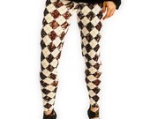 Chocolate Argyle Knit Leggings Organic Eco Clothing Womens Clothing Pants Academy Print