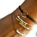 Wish bracelet - Fine silver nugget beads - delicate- Irish linen cord - simple bead bracelet