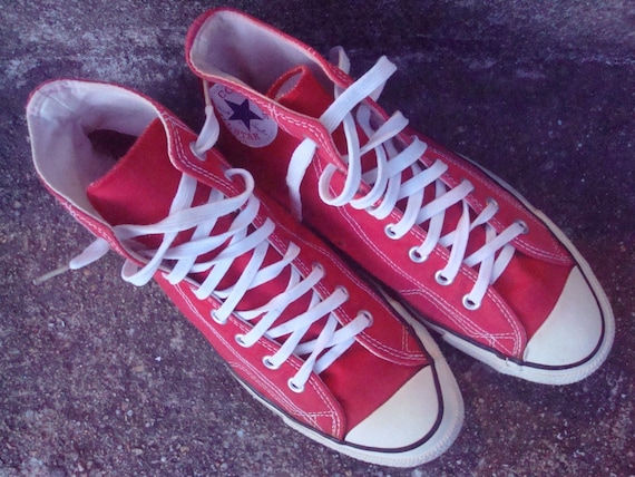 Converse All Stars Chuck Taylor Red High Top Sneakers Vintage USA Mens