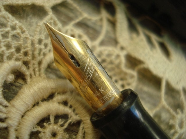 Walh Eversharp 14K Gold Black Onyx Fountain Pen Desk Set