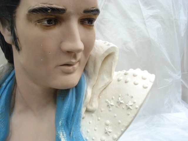 Iconic Elvis Lamp Bust Life Size Baby Blue